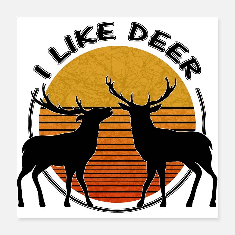 Two deer Poster 16" x 16" (40x40 cm)