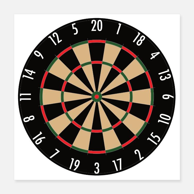 Jeu de fléchettes pour les fans de fléchettes, idée cadeau, cadeau Poster 40 x 40 cm