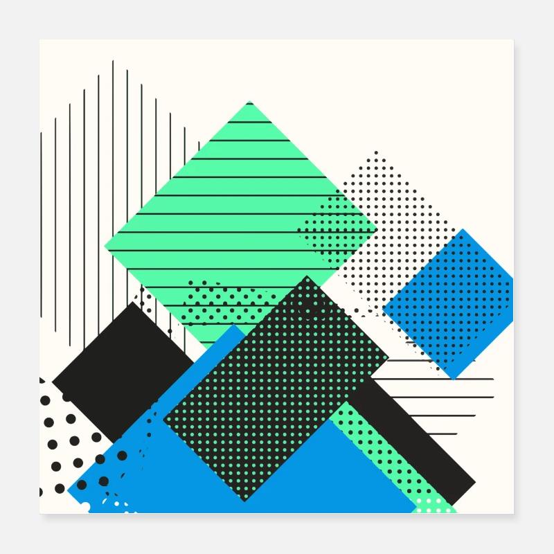 Abstract rectangles pastel Poster 16" x 16" (40x40 cm)