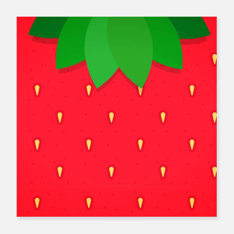 Erdbeer Erdbeeren Sommer Obst Muster Poster 40x40 cm