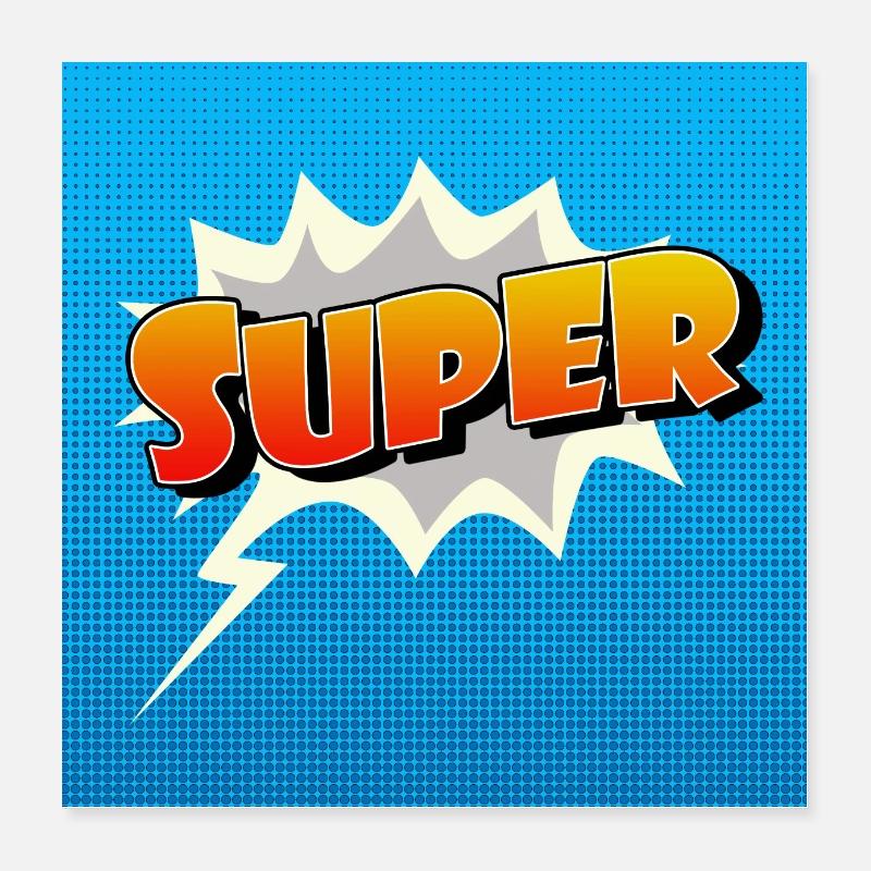 Super Comic Lettering Symbol Poster 40x40 cm