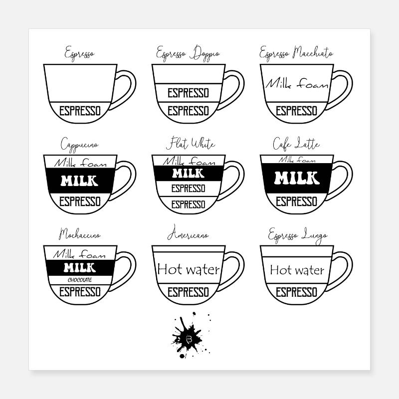 0221 Café | Vue d'ensemble | Kaffeegenuss Poster 40 x 40 cm