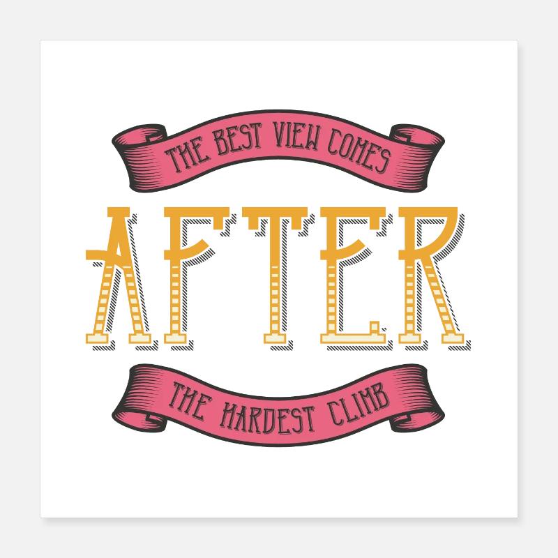 Montée difficile Poster 40 x 40 cm