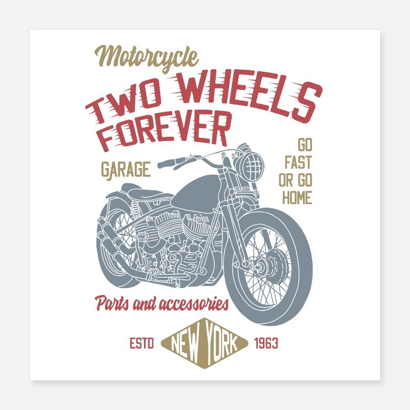 DEUX ROUES Poster 40 x 40 cm