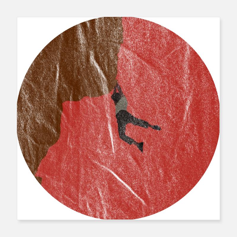 When climbing on the rock Poster 16" x 16" (40x40 cm)