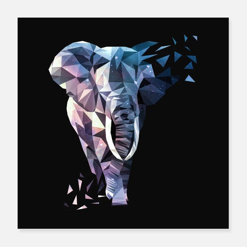 Conception de triangle d'éléphant - Poster 40 x 40 cm - blanc