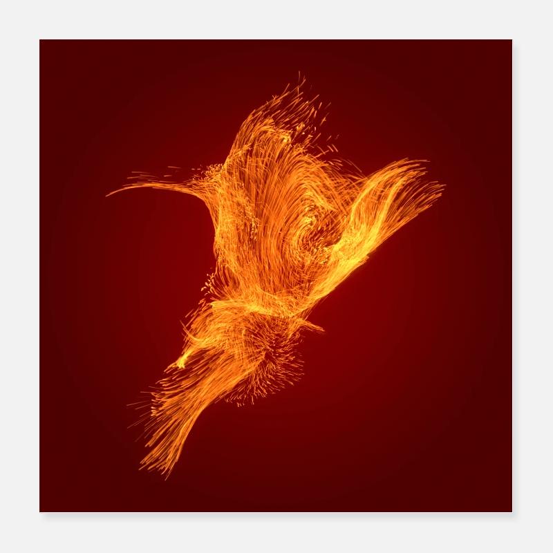 Le vol du phénix rouge Poster 40 x 40 cm
