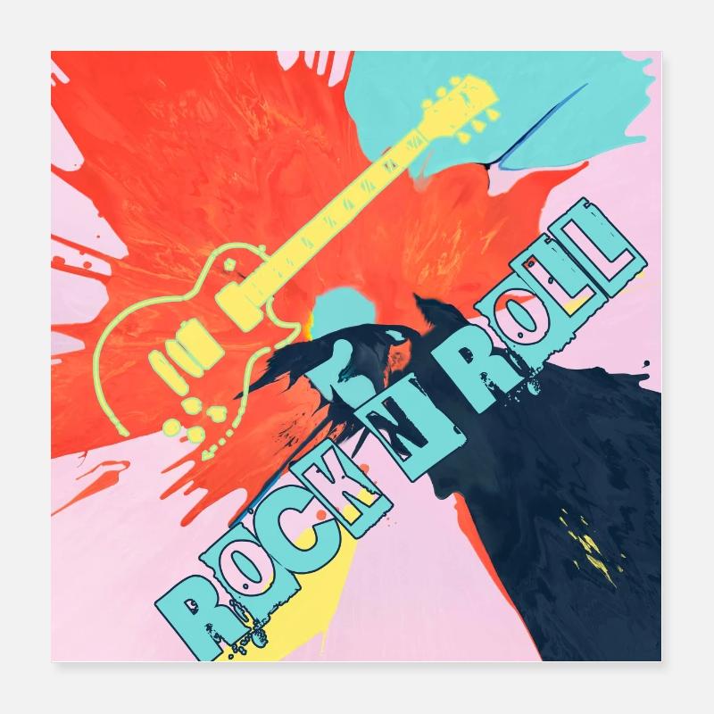 Rock n Roll Poster 40x40 cm