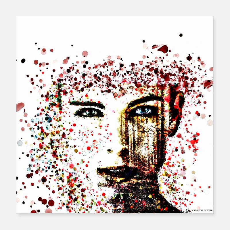 Plakat Gesicht Poster 40x40 cm