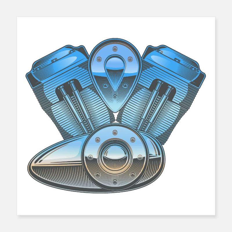 Motor - Motoroblock Poster 40x40 cm