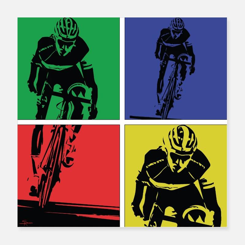 cycliste Poster 40 x 40 cm