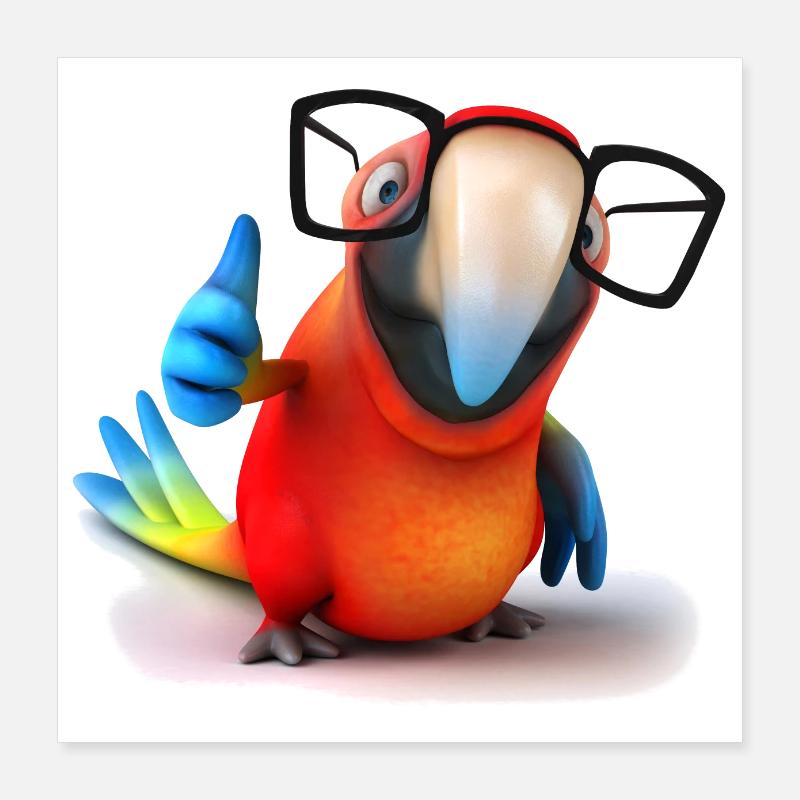 Parrot Poster 16" x 16" (40x40 cm)