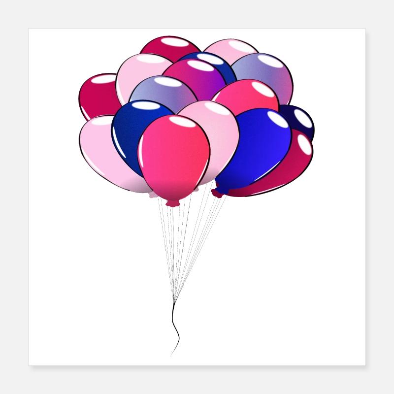 lyserøde balloner Poster 40x40 cm