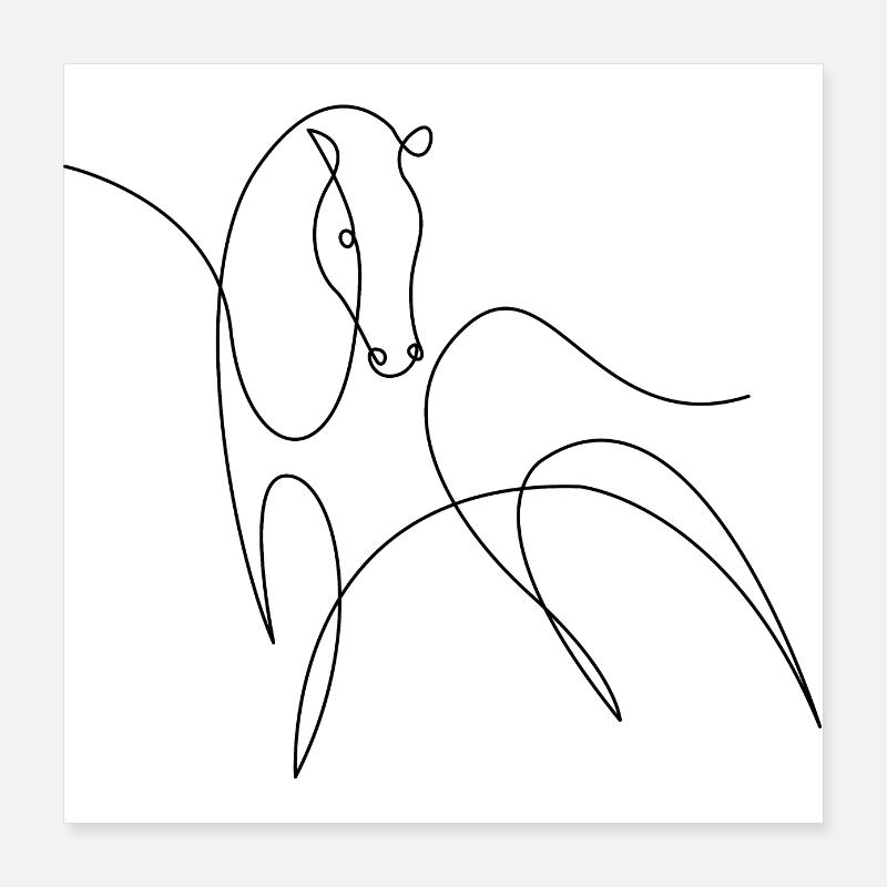 Hest Poster 40x40 cm