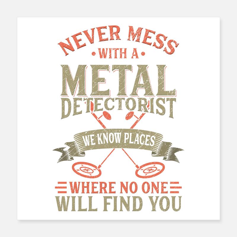 Metalldetektor Poster 40x40 cm