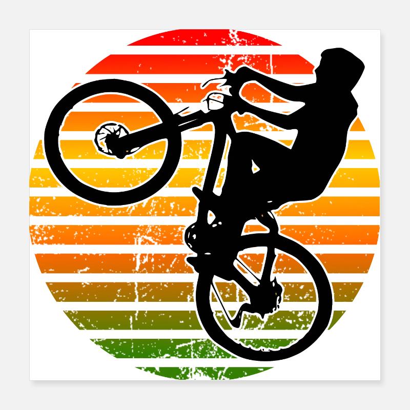 Wheelie Cyclisme Cadeau Poster 40 x 40 cm
