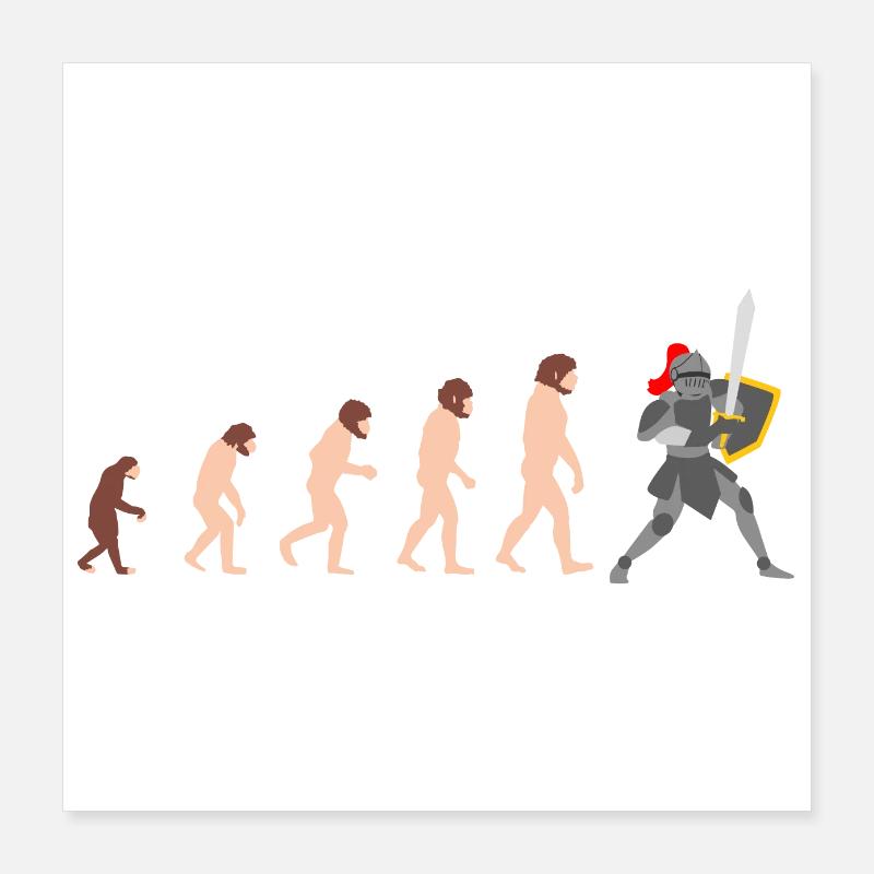 Ritter Human Evolution Funny Design Gift Idea Poster 16" x 16" (40x40 cm)