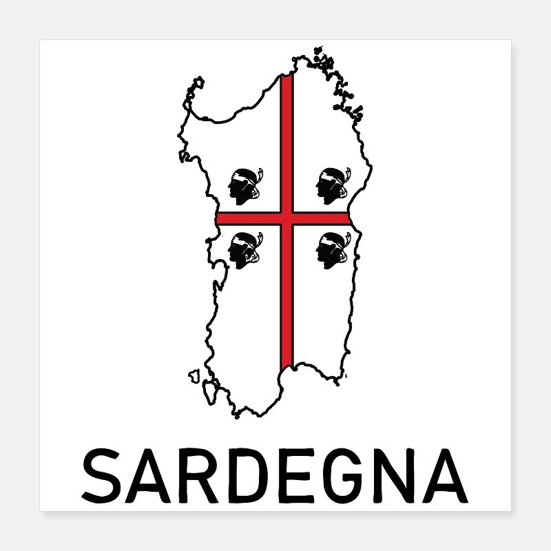 Sardaigne Poster 40 x 40 cm