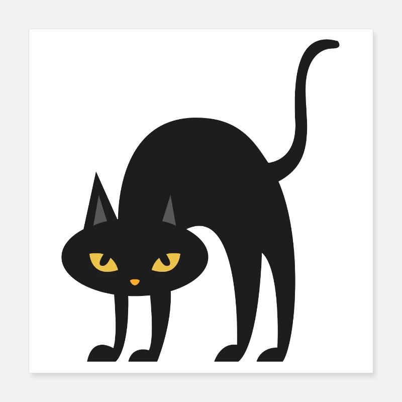 oohh arched back black cat Poster 16" x 16" (40x40 cm)