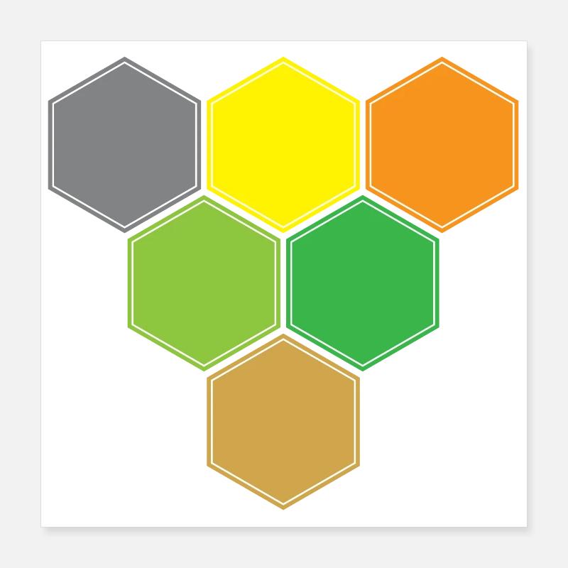Hexagons gegen Sieg Poster 40x40 cm