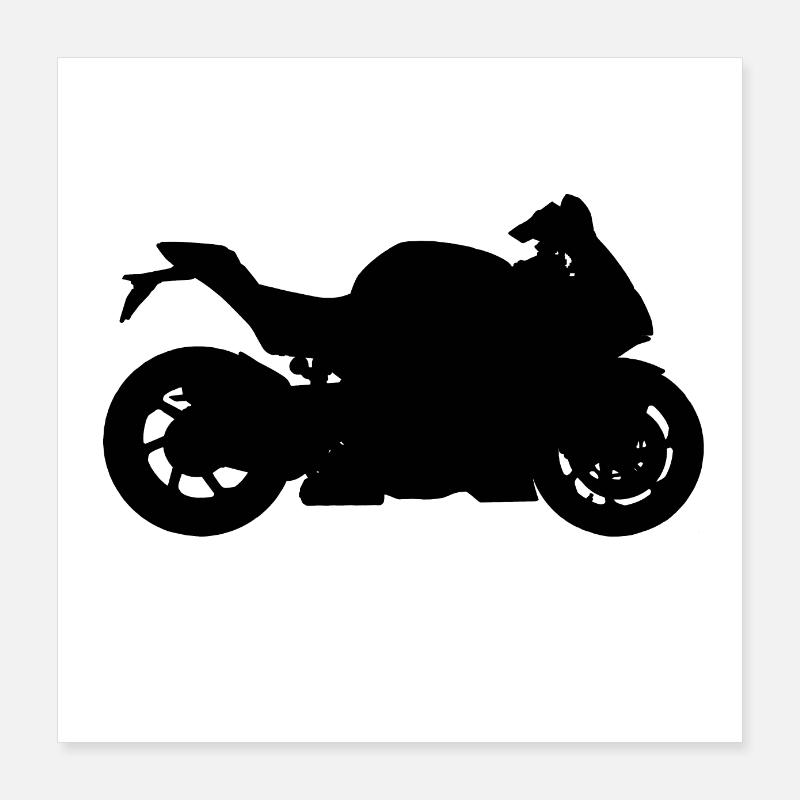 Simple Motorcycle! Black Poster 40x40 cm