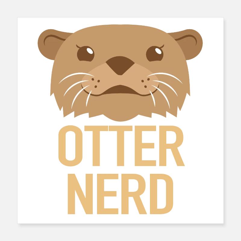 Otter Nerd (süßer Otter) Poster 40x40 cm