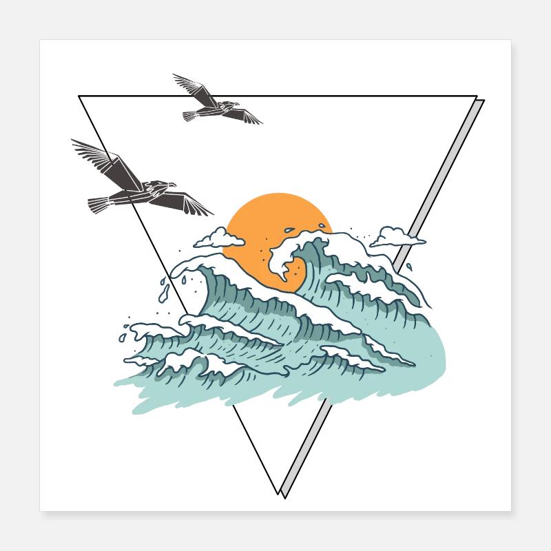 Welle Poster 40x40 cm