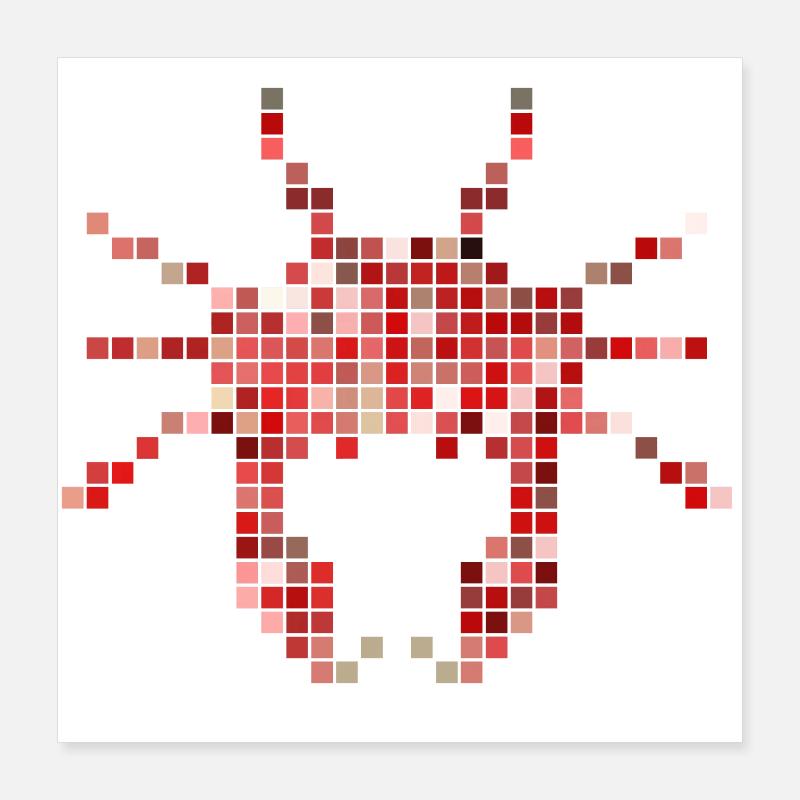 Pixel Krabbe Poster 40x40 cm