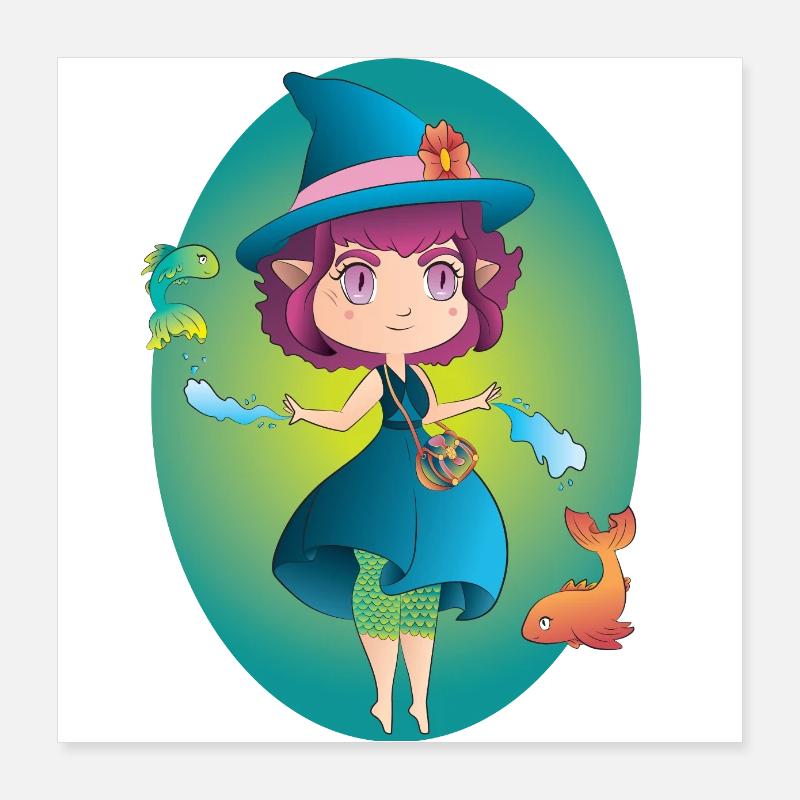 Strega d'acqua Poster 40x40 cm