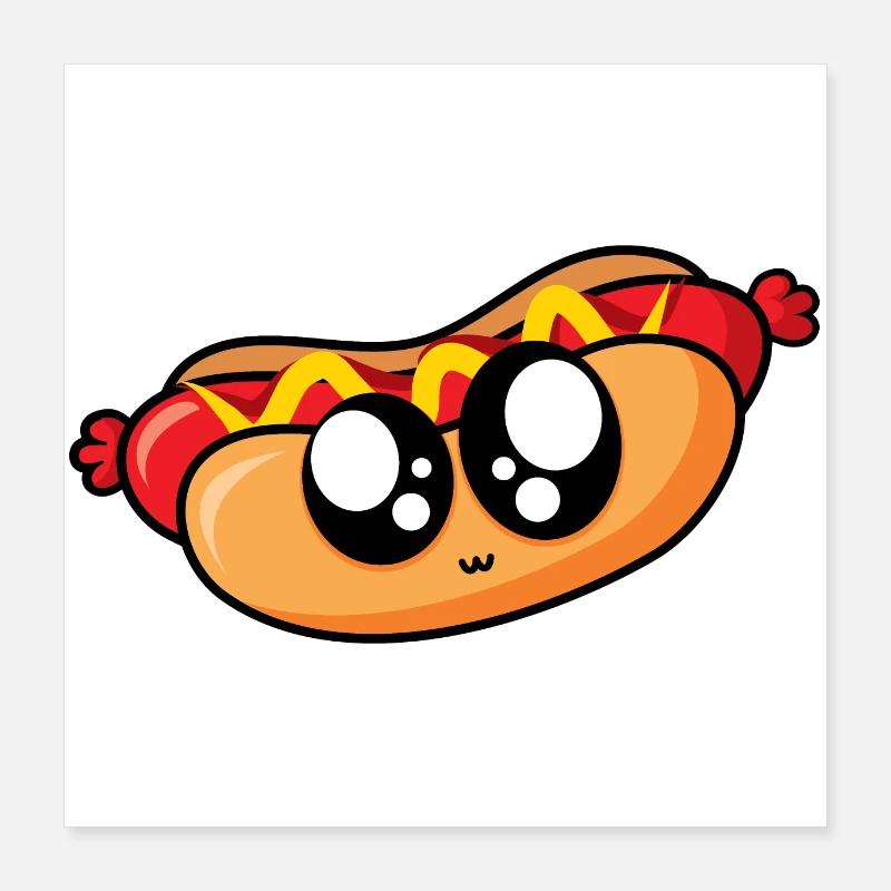 Leckerer Hot Dog Poster 40x40 cm