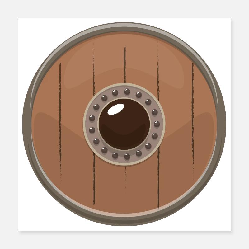 Nowegian Viking Shield Vikings Gift Idea Poster 16" x 16" (40x40 cm)