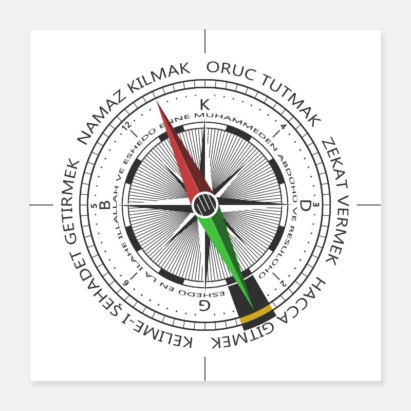 Compass Poster 16" x 16" (40x40 cm)