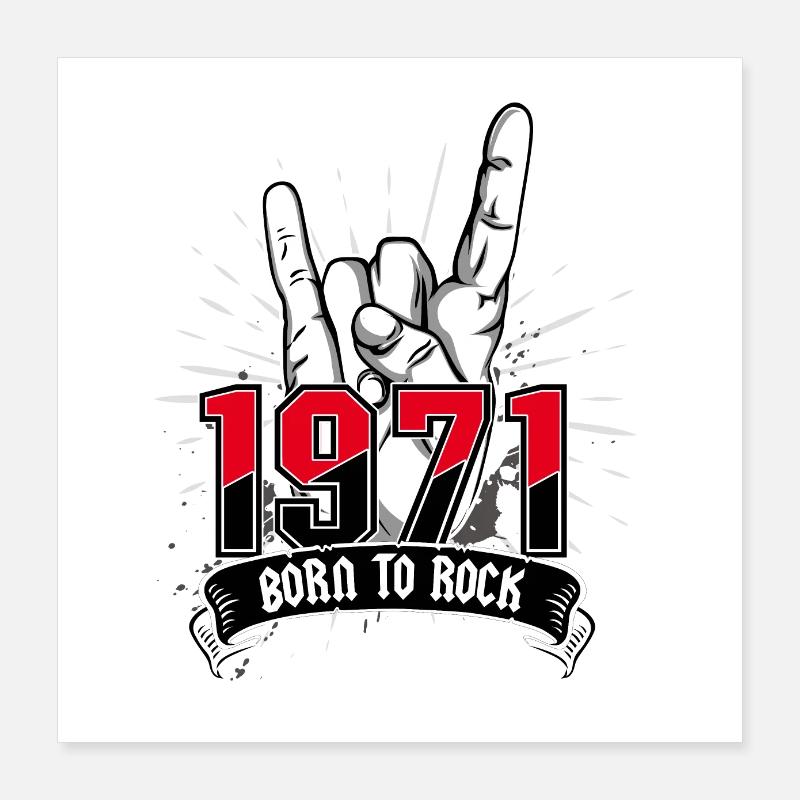 Born To Rock 1971 Poster 40x40 cm