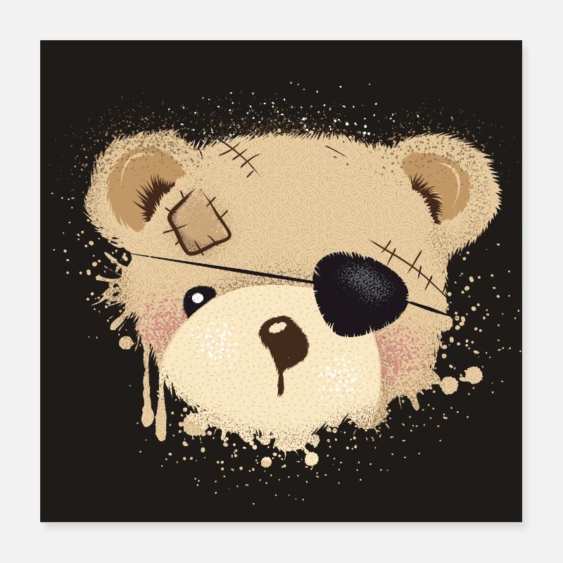 graffiti en peluche pirate avec cache-oeil Poster 40 x 40 cm