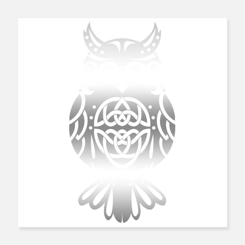 Celtic Symbols Owl Celtic Knots Gift Poster 16" x 16" (40x40 cm)