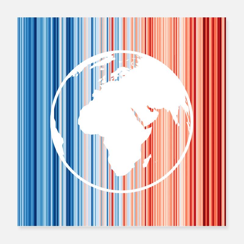 Climate change, warming stripes, earth Poster 16" x 16" (40x40 cm)