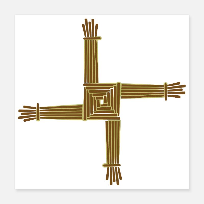 St. Brigid Cross Celtic symbols gift idea Poster 16" x 16" (40x40 cm)
