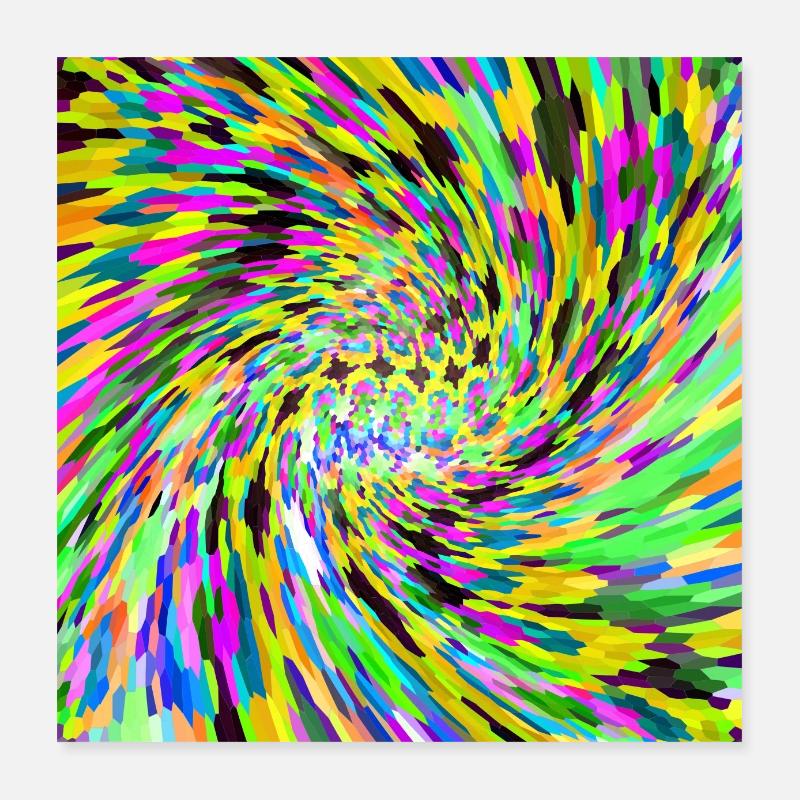 Psychedelischer Wirbel Poster 40x40 cm