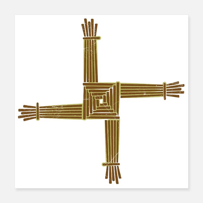 Keltische Symbole St. Brigid Cross Geschenkidee Poster 40x40 cm