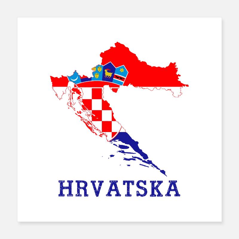 Hrvatska Poster 40 x 40 cm