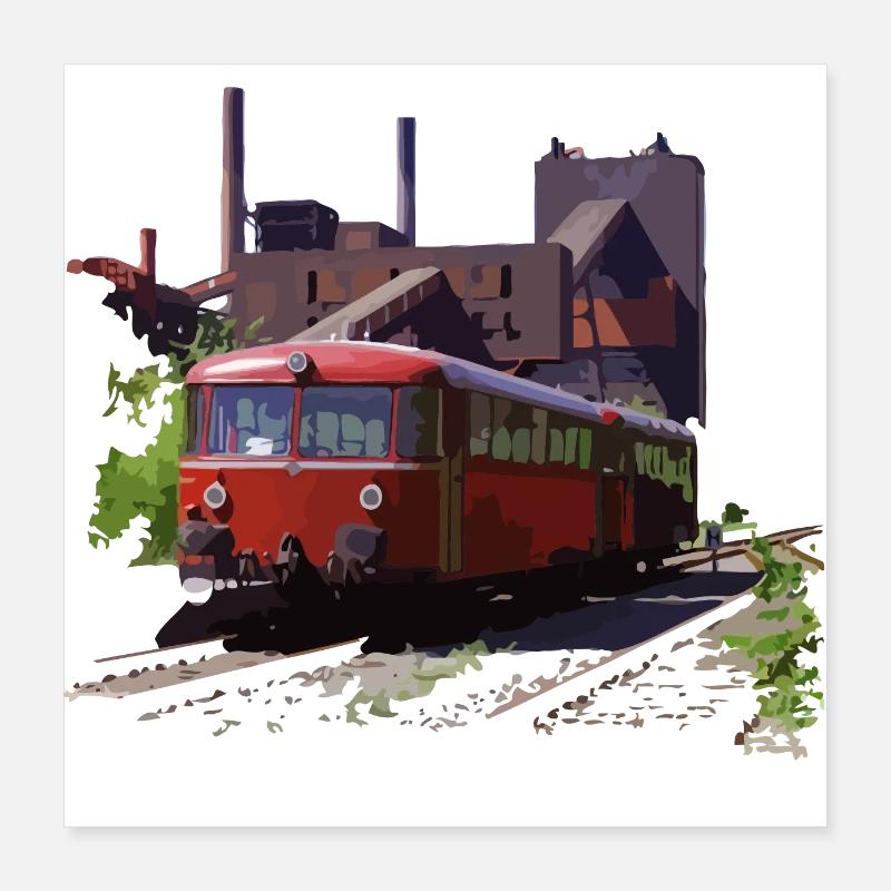 Bus ferroviaire, 1970 Ruhr, train, train Poster 40 x 40 cm