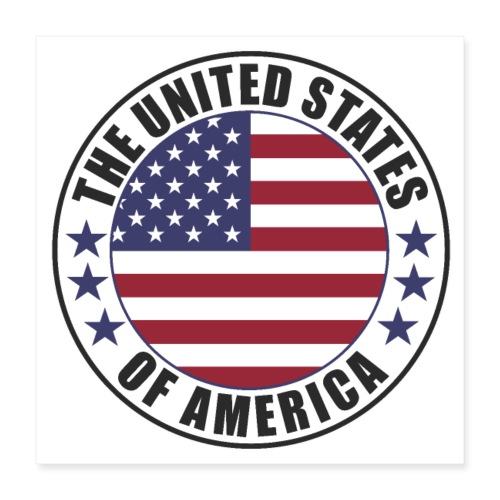 The United States of America - USA flag emblem - Poster 16 x 16 (40x40 cm)