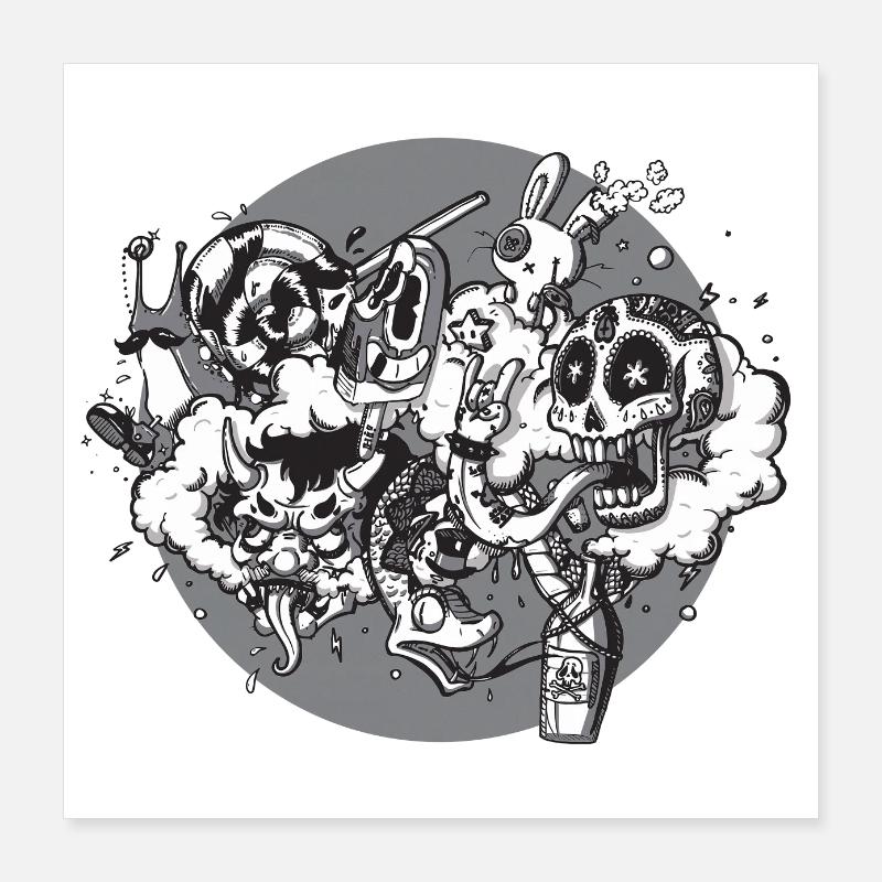 Graffiti mix - Blessed be the fools Poster 16" x 16" (40x40 cm)