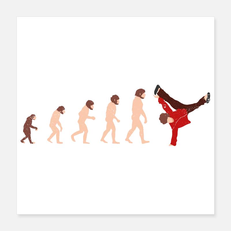 Evolution Breakdance Idée cadeau drôle Poster 40 x 40 cm