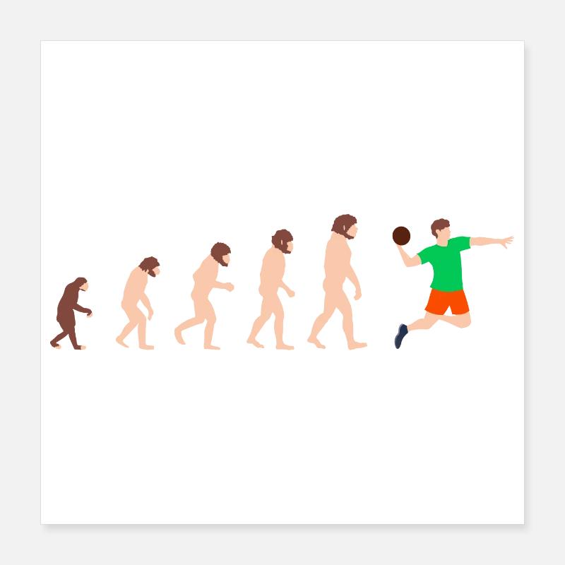 Evolution Handball Player Funny gift idea Poster 16" x 16" (40x40 cm)