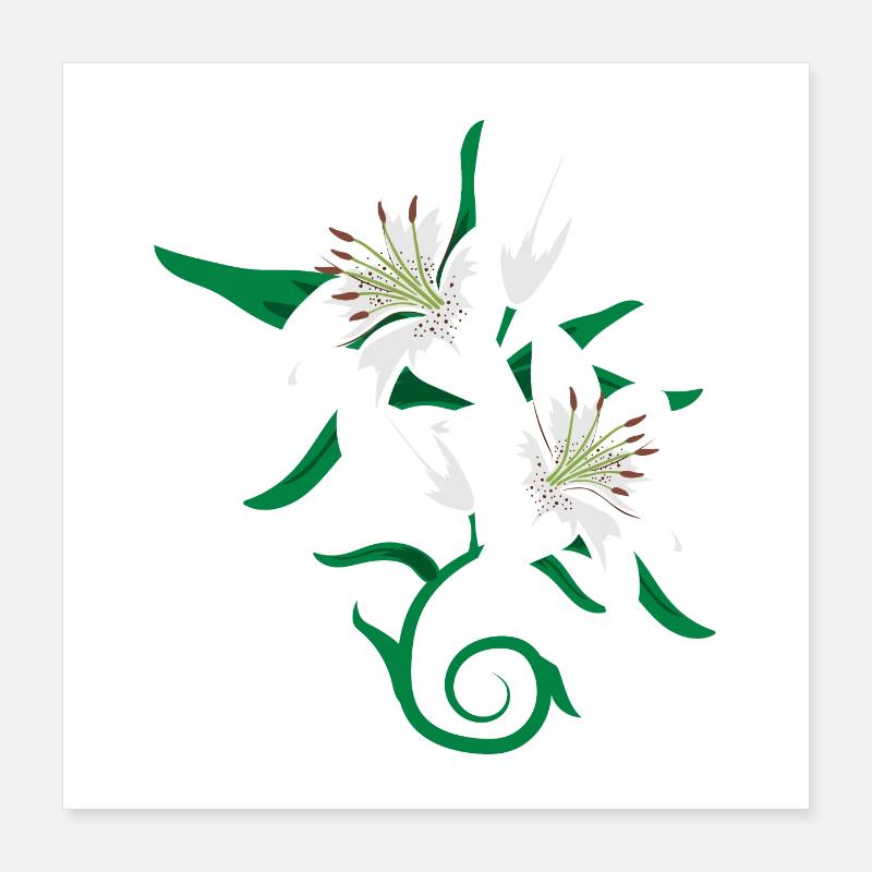 Idée de cadeau de tatouage de fleur de lys Poster 40 x 40 cm