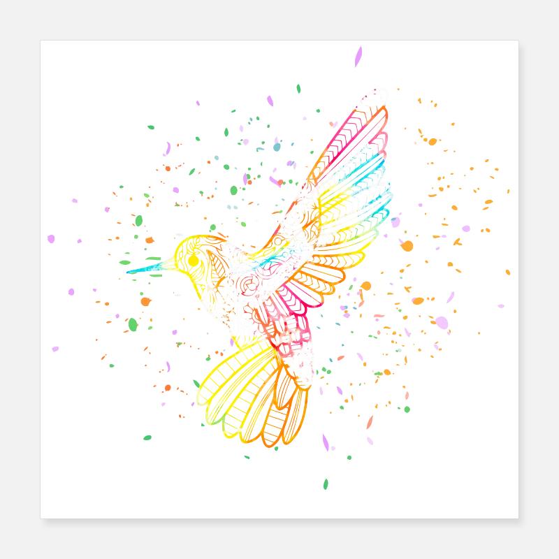 Henna spring bird Poster 16" x 16" (40x40 cm)
