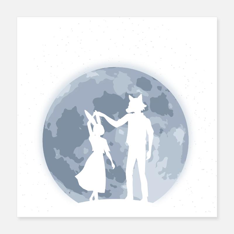 Beasts under the moon Poster 16" x 16" (40x40 cm)