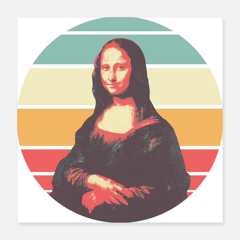 Retro Mona Lisa Poster 16" x 16" (40x40 cm)