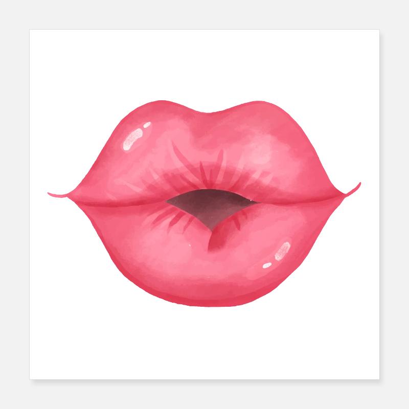 Kiss lips lips lipstick Poster 16" x 16" (40x40 cm)